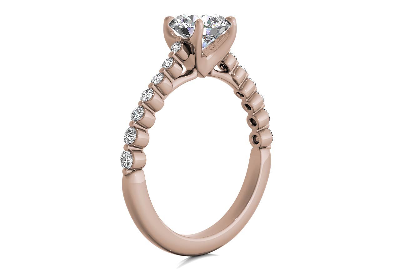 18kt Rose Gold / Round /cushion/ princess/radiant/oval/emerald/Front