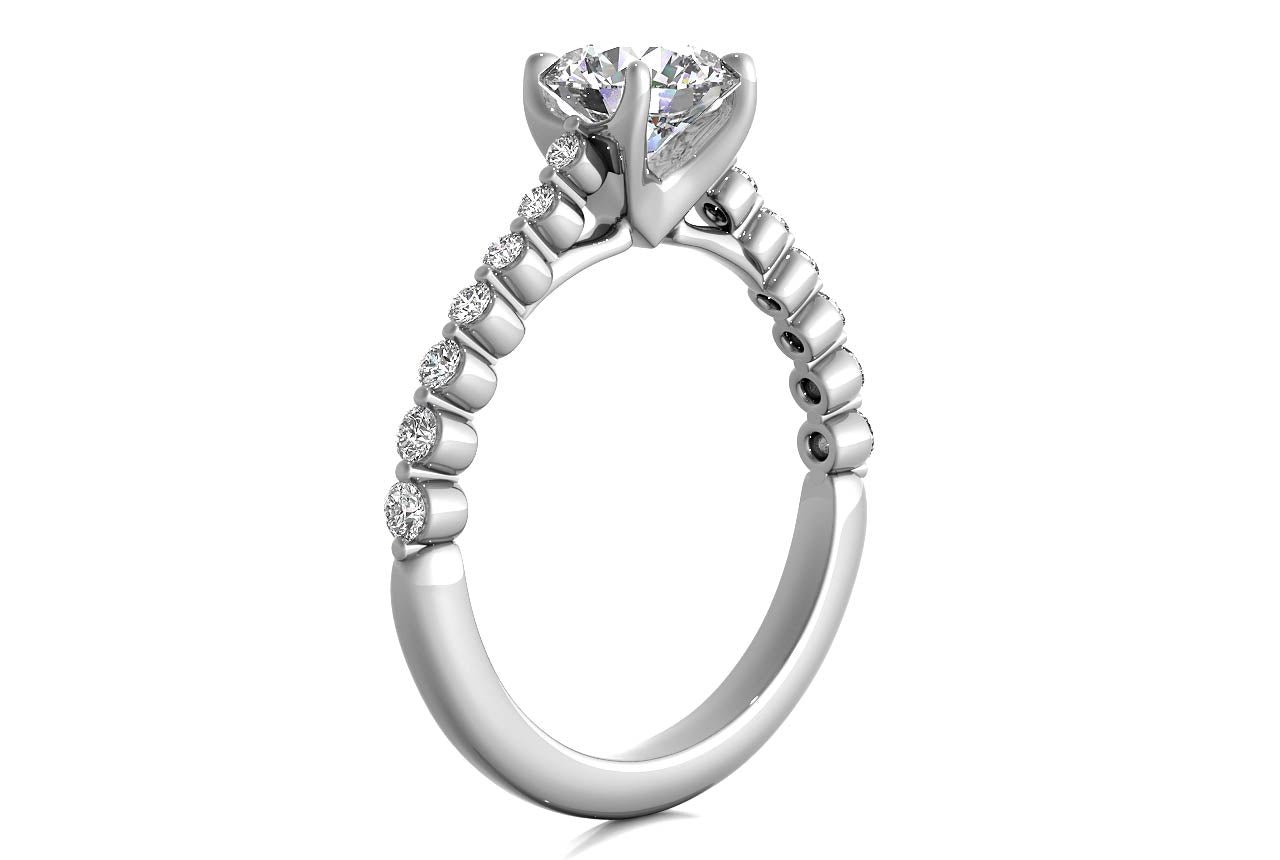 14kt white gold / 18kt White Gold / platinum / Round / cushion/ princess/radiant/oval/emerald/Side