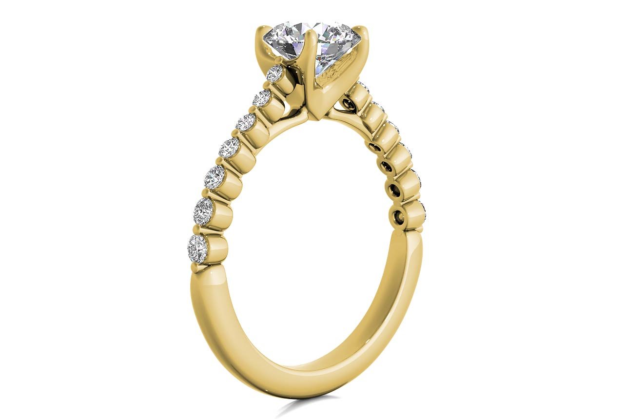 18kt Yellow Gold / Round /cushion / princess/radiant/oval/emerald/Front