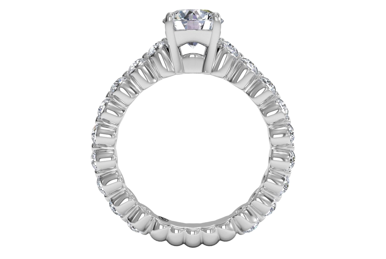 14kt White Gold / Round / Front