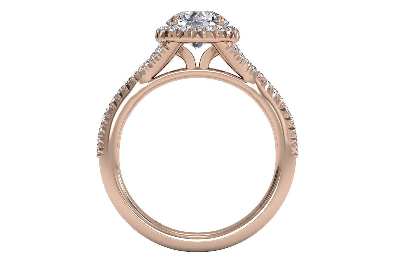 18kt rose gold/round/front