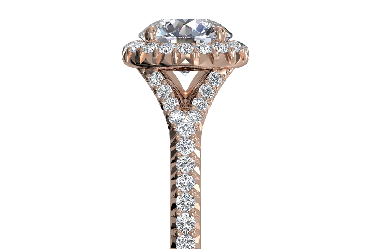 18kt rose gold/round/side