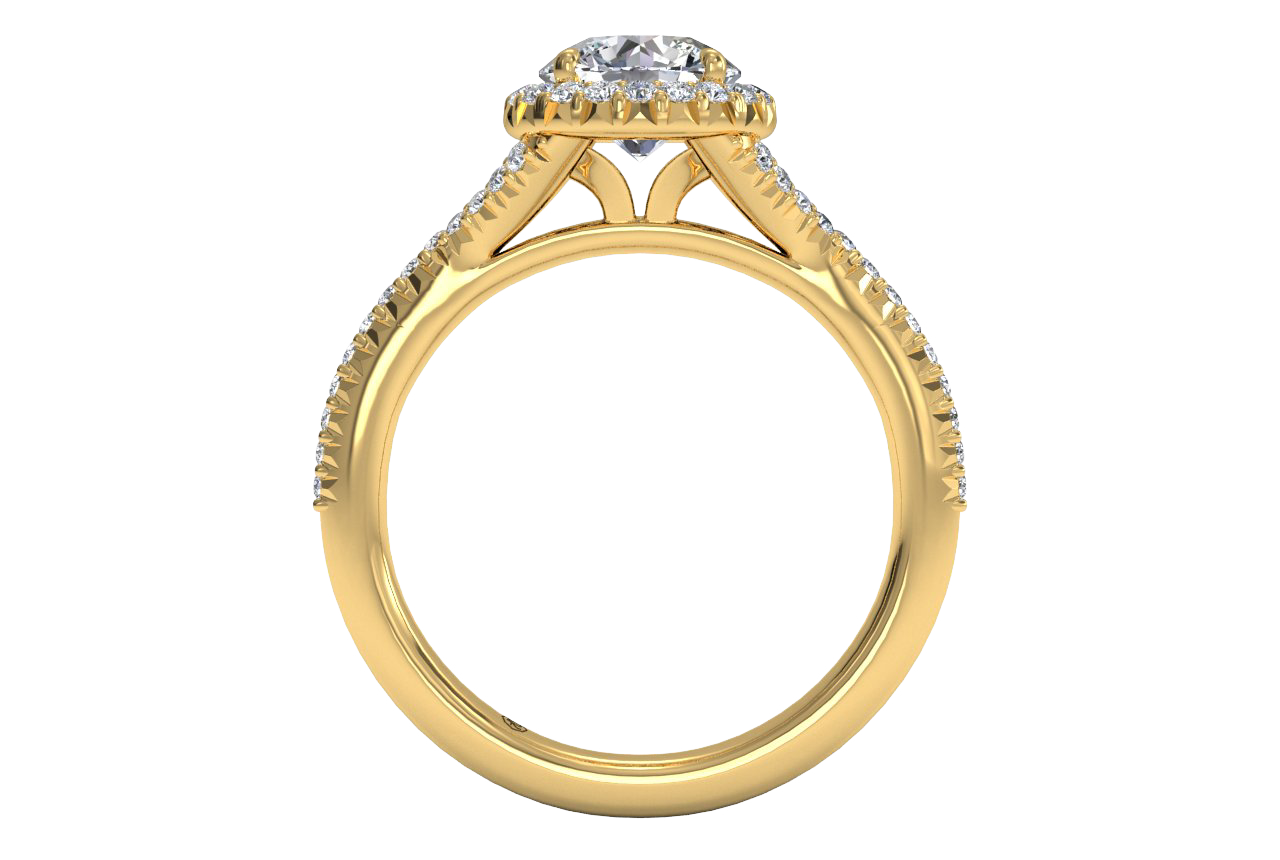 18kt yellow gold/round/front