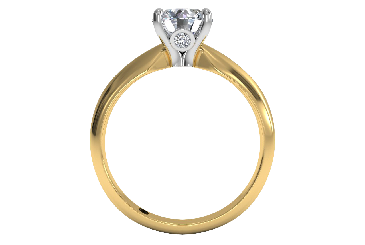 18kt yellow gold/round/front