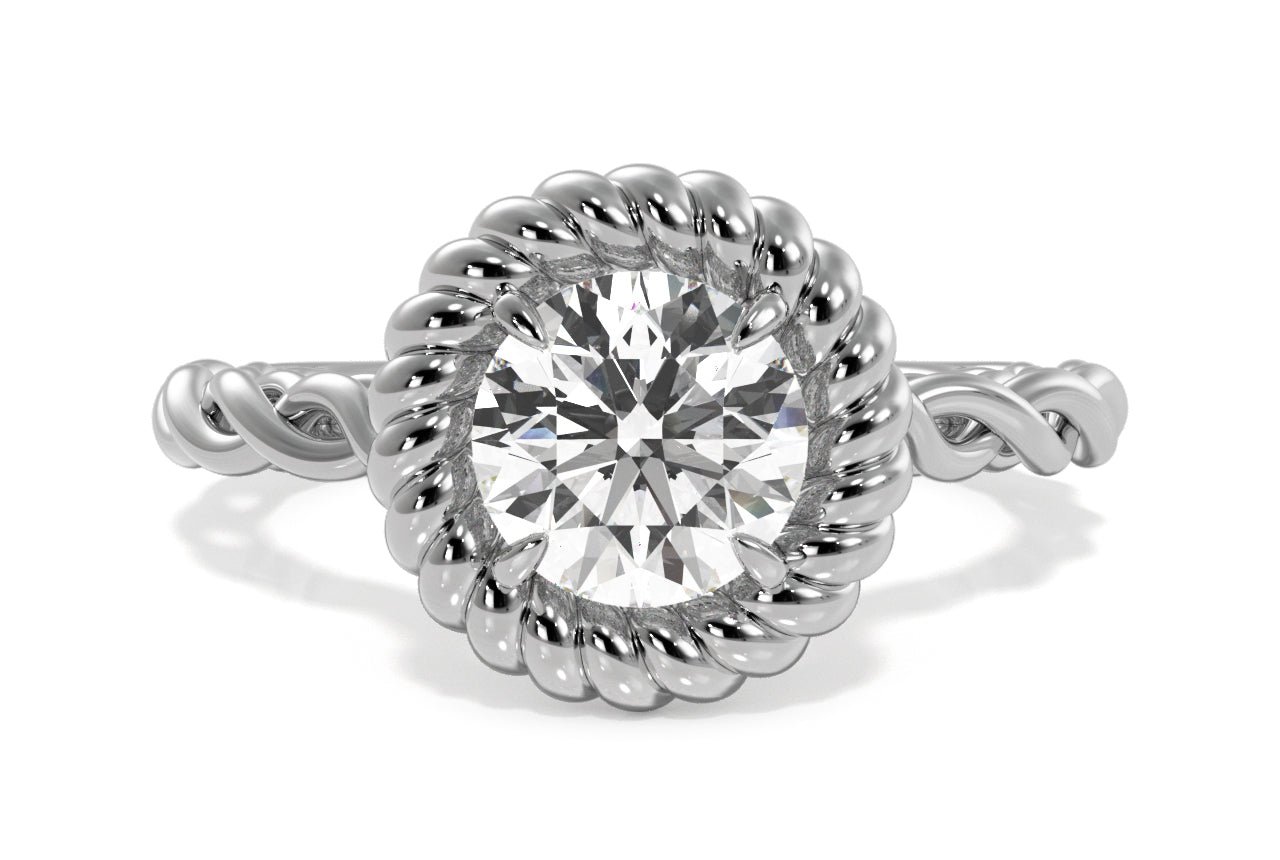 14kt white gold/18kt white gold/platinum/round/top