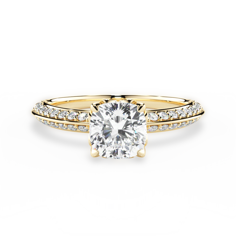 14kt yellow gold/18kt yellow gold/cushion/top