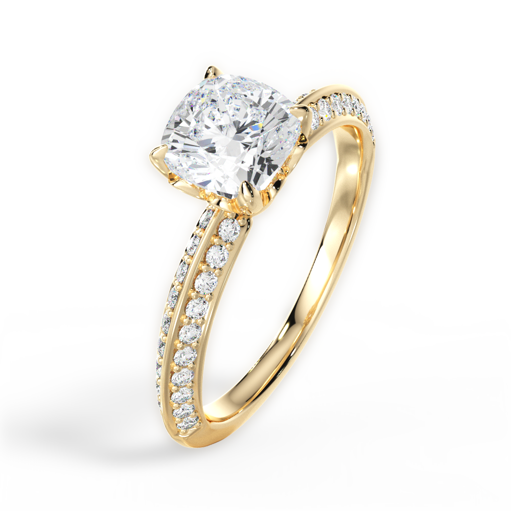 14kt yellow gold/18kt yellow gold/cushion/top