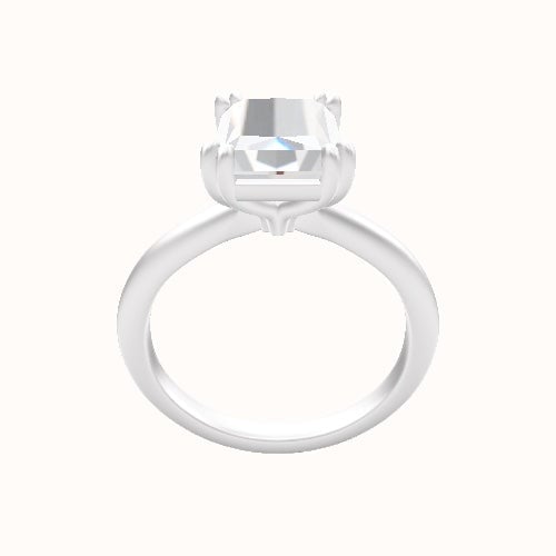 Beveled Solitaire Engagement Ring With Double Prongs Head