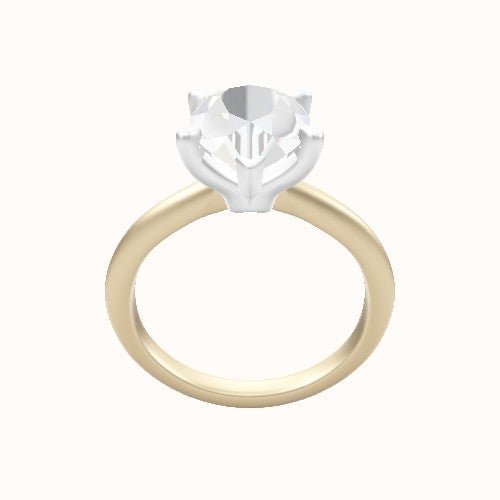 Beveled Solitaire Engagement Ring With Standard Four Prong Head