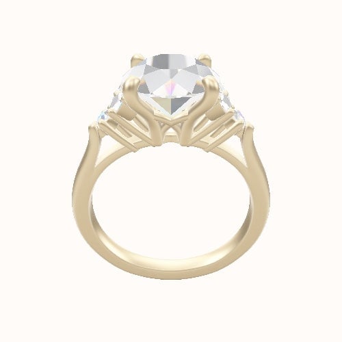 Cathedral Band with Marquise & Round Sidestones Engagement Ring With X Gallery Head