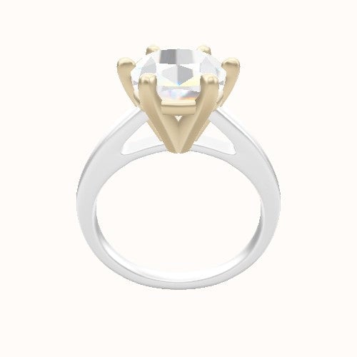 Cathedral Engagement Ring With High Set Six Prong Head