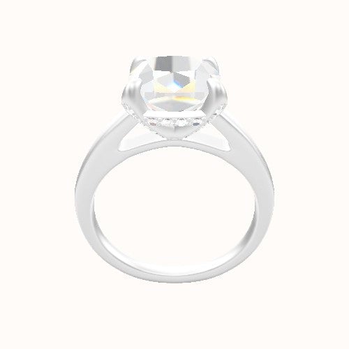 Cathedral Engagement Ring With Pave Basket Head