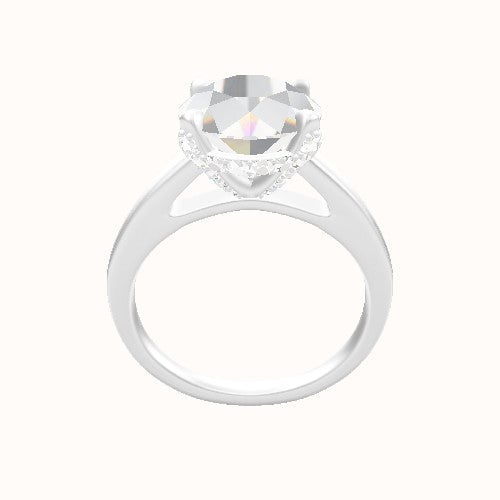 Cathedral Engagement Ring With Pave Basket Head