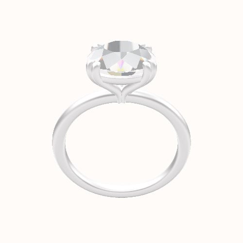 Classic Solitaire Engagement Ring With Double Prongs Head