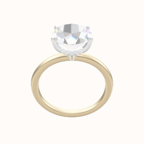 Classic Solitaire Engagement Ring With Front set gallery Head