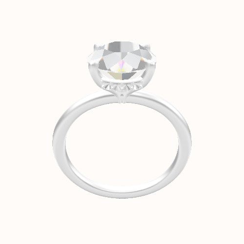 Classic Solitaire Engagement Ring With Front set gallery Head