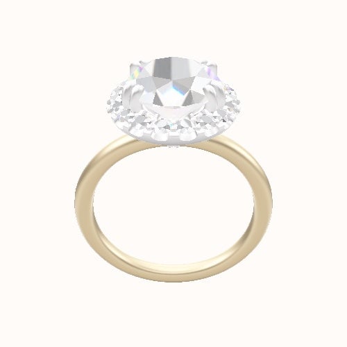 Classic Solitaire Engagement Ring With Halo with Double Prong Head
