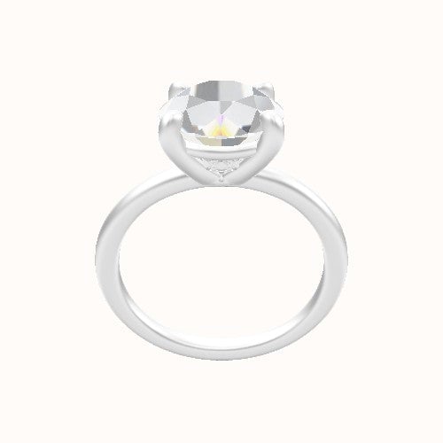 Classic Solitaire Engagement Ring With Low Set Four Prong Head