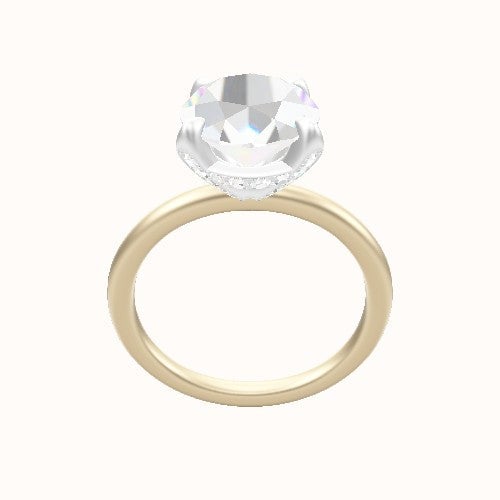 Classic Solitaire Engagement Ring With Pave Basket Head