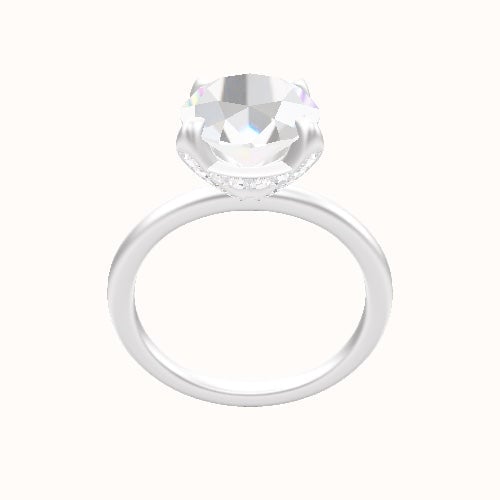 Classic Solitaire Engagement Ring With Pave Basket Head