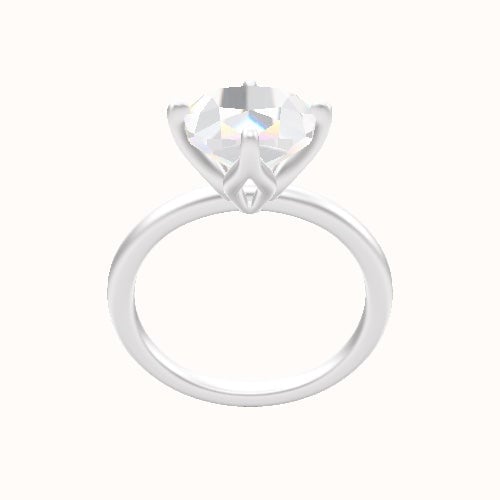 Classic Solitaire Engagement Ring With Petal Compass Prong Head