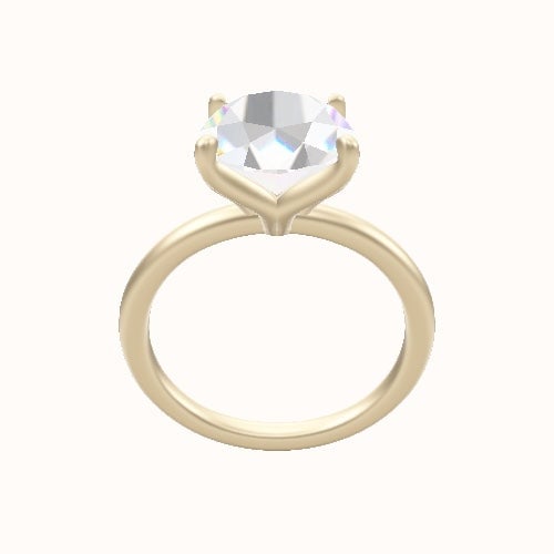 Classic Solitaire Engagement Ring With Petal Four Prong Head