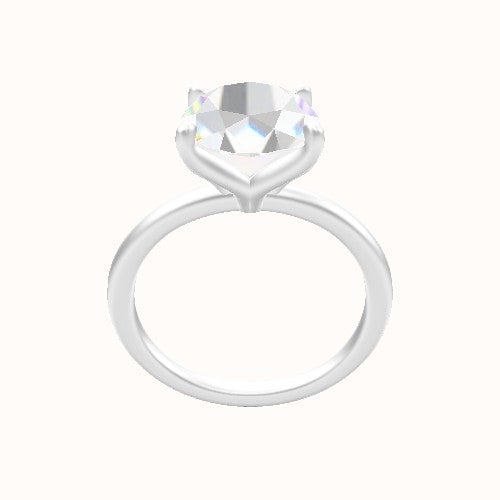 Classic Solitaire Engagement Ring With Petal Four Prong Head