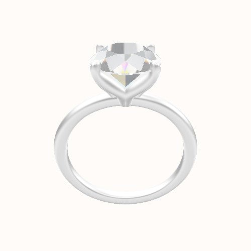 Classic Solitaire Engagement Ring With Petal Four Prong Head
