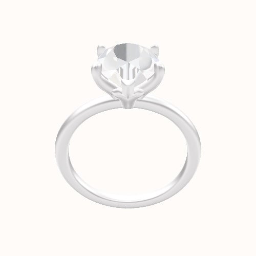 Classic Solitaire Engagement Ring With Petal Four Prong Head