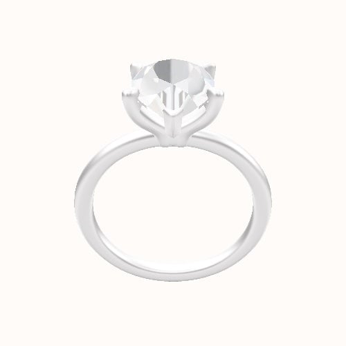 Classic Solitaire Engagement Ring With Standard Four Prong Head