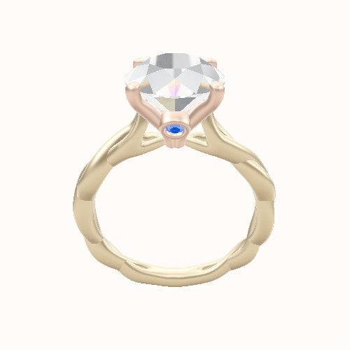 Cobra solitaire Twist Engagement Ring With Accent Diamond Head
