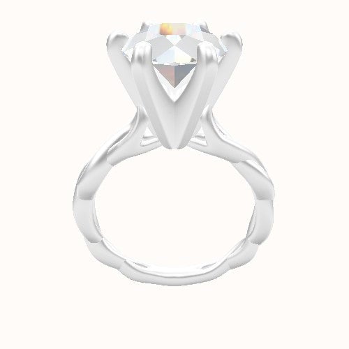 Cobra solitaire Twist Engagement Ring With Classic Six Prong Head