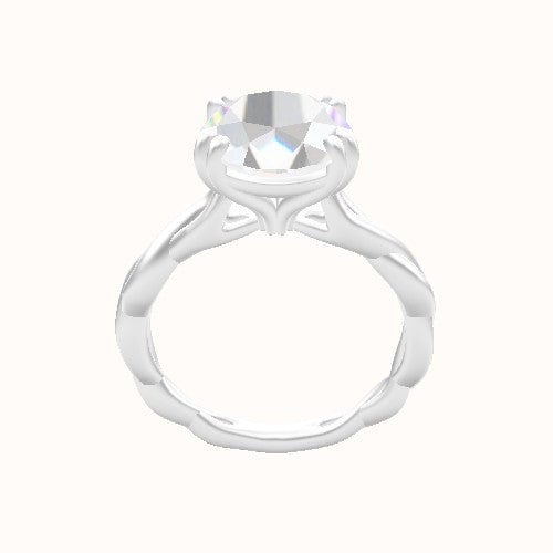 Cobra solitaire Twist Engagement Ring With Double Prongs Head