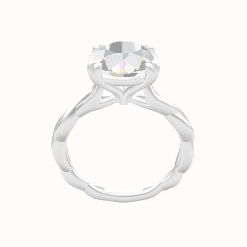 Cobra solitaire Twist Engagement Ring With Double Prongs Head
