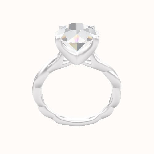 Cobra solitaire Twist Engagement Ring With Four Prong Head