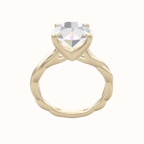 Cobra solitaire Twist Engagement Ring With Four Prong Head