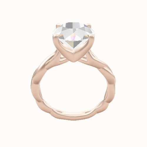 Cobra solitaire Twist Engagement Ring With Four Prong Head