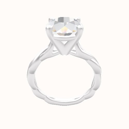 Cobra solitaire Twist Engagement Ring With High Set Four Prong Head