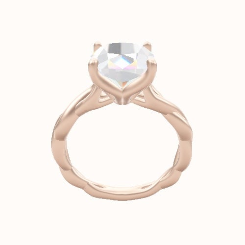 Cobra solitaire Twist Engagement Ring With Petal Four Prong Head