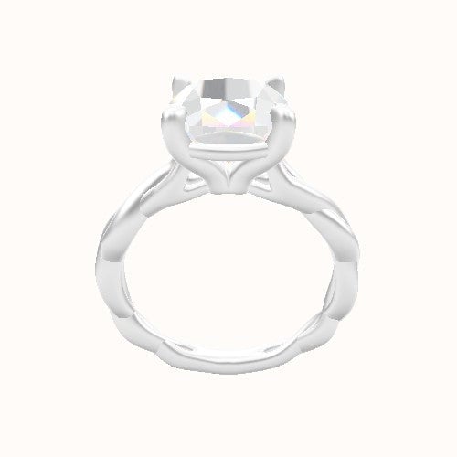 Cobra solitaire Twist Engagement Ring With Standard Four Prong Head
