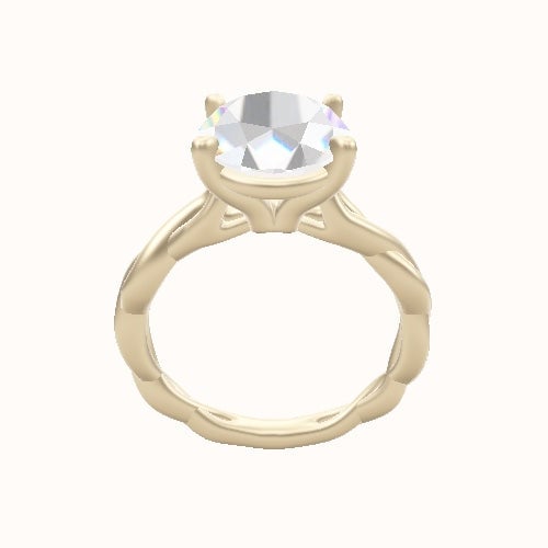 Cobra solitaire Twist Engagement Ring With Standard Four Prong Head