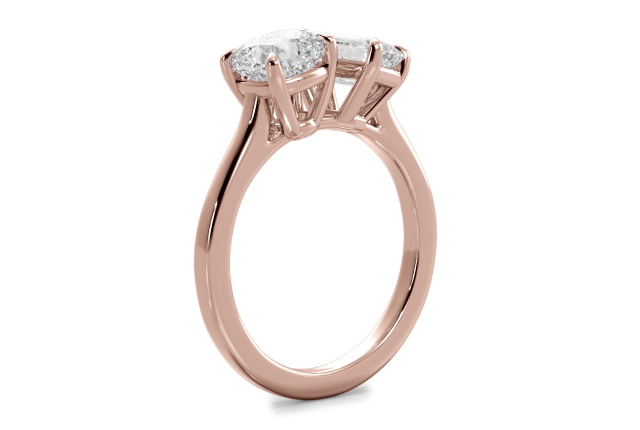 18kt rose gold/emerald/0.50 ctw/0.75 ctw/1.00 ctw/side