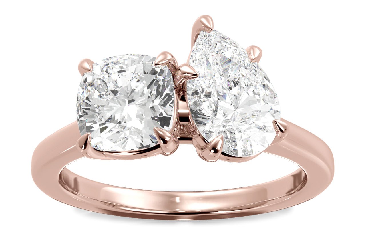 18kt rose gold/pear/0.50 ctw/0.75 ctw/1.00 ctw/front