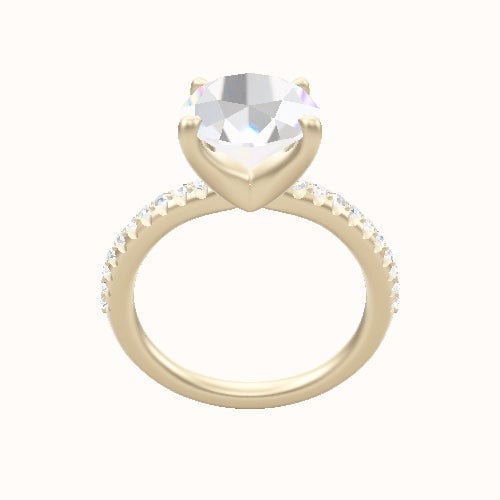 Half Pave Engagement Ring With Four Prong Head