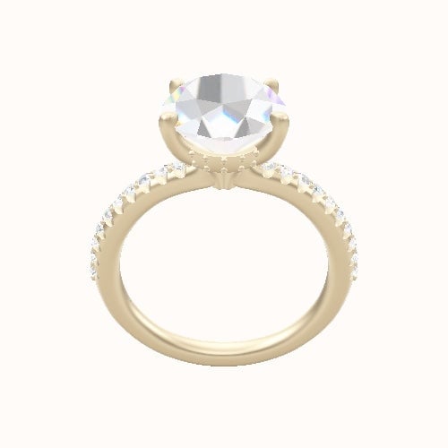 Half Pave Engagement Ring With Front set gallery Head