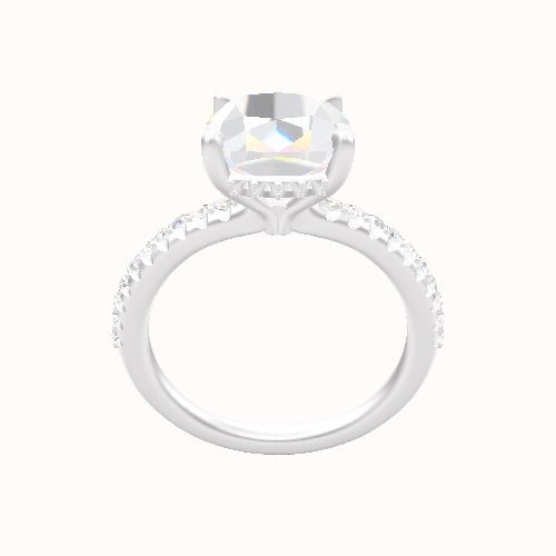 Half Pave Engagement Ring With Front set gallery Head