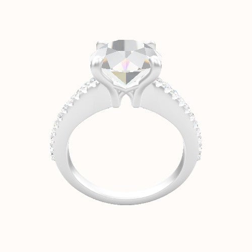 Illusion Set Shank Engagement Ring With X Gallery Head