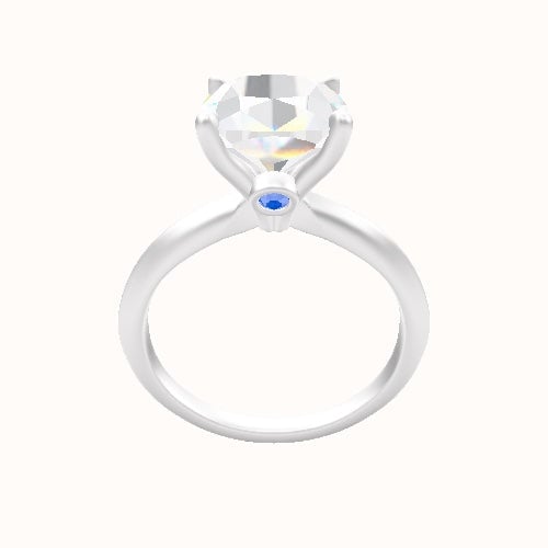 Knife Edge Engagement Ring With Accent Diamond Head