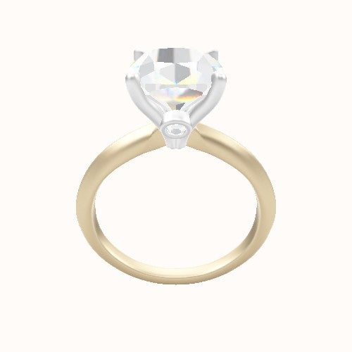 Knife Edge Engagement Ring With Accent Diamond Head