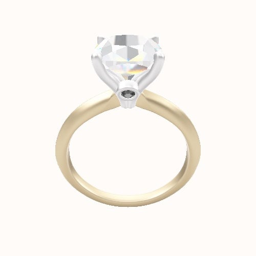 Knife Edge Engagement Ring With Accent Diamond Head